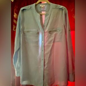 Calvin Klein Light Blue Utility Button-Front blouse